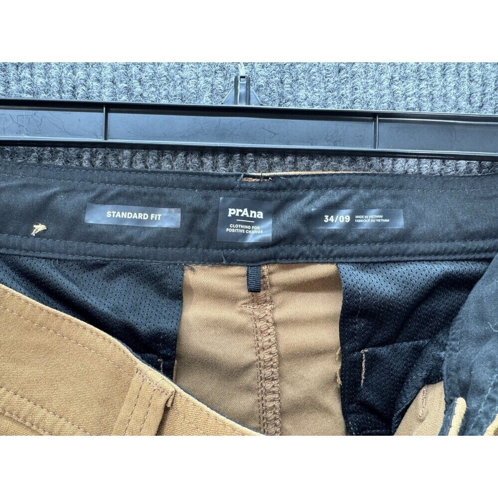 Prana Alameda Shorts Mens 34 Brown Tan Standard Fit Stretch Cargo Nylon 9” Ins. - Picture 4 of 10